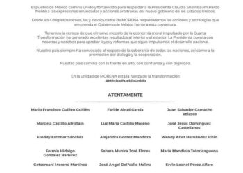 Diputados locales de MORENA en Chiapas, están con la presidenta Claudia Sheimbaum