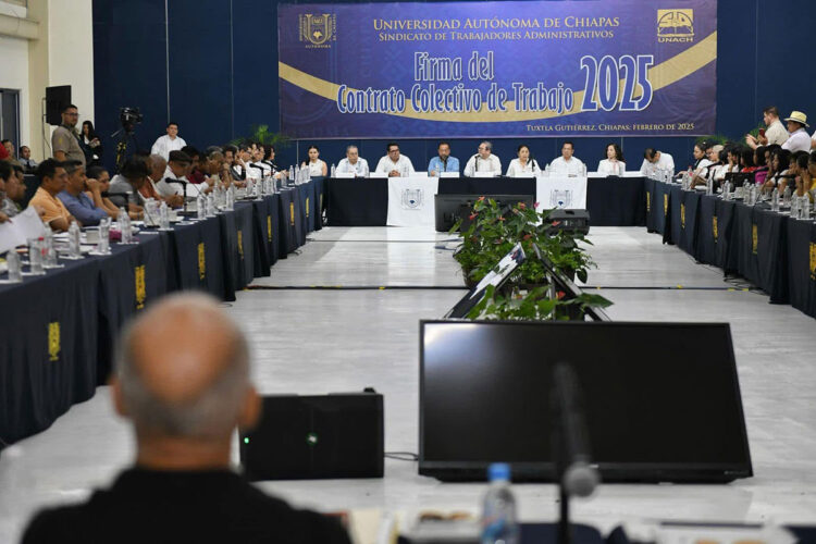 Firman Administración Central de la UNACH y el Staunach el Contrato Colectivo de Trabajo 2025