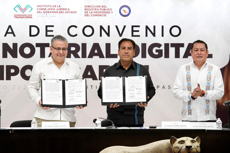 Encabeza Eduardo Ramírez firma de convenio para la implementación del Sello Notarial Digital Hipotecario