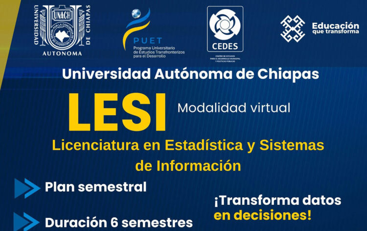 Invita UNACH a formar parte de la Licenciatura en Estadística y Sistema de Información