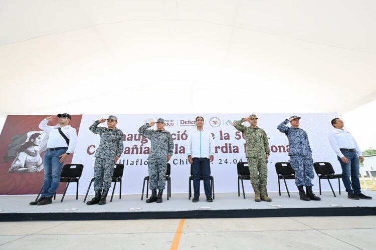 Eduardo Ramírez asiste a inauguración de la 508/a. Compañía de la Guardia Nacional, en Villaflores