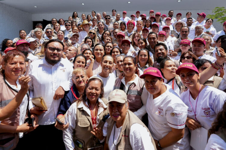Claudia Sheinbaum encabeza asamblea de salud casa por casa en Jalisco