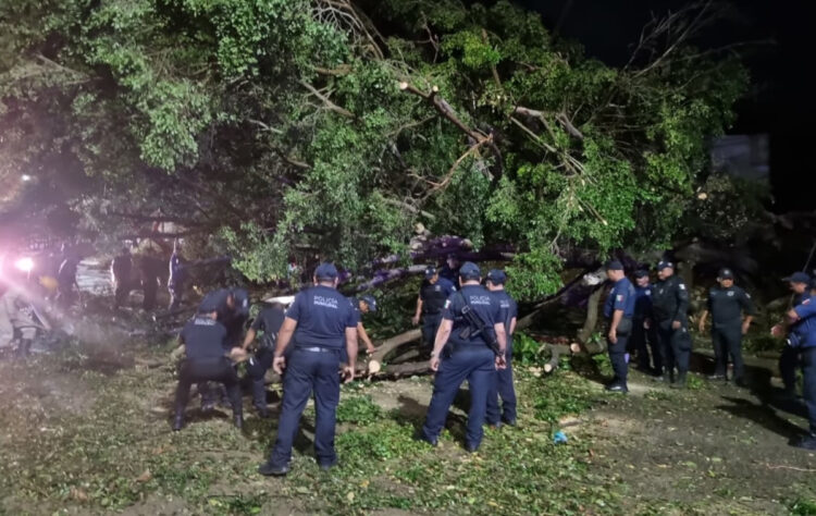 Fuerte tromba y lluvias azotaron la capital
