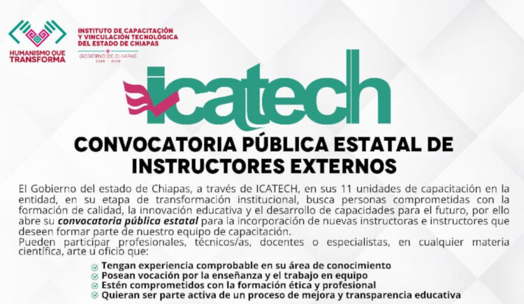 Icatech abre convocatoria para formar parte de sus instructores externos