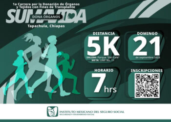 Invita IMSS Chiapas a la Primera Carrera Pedestre ‘Suma Vida, Dona Órganos’