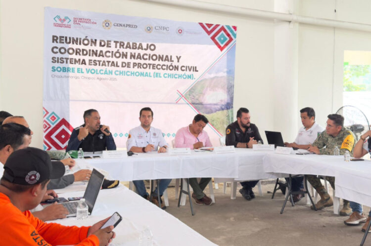 El Sistema Nacional y Estatal de Protección Civil mantiene vigilancia en el volcán Chichonal