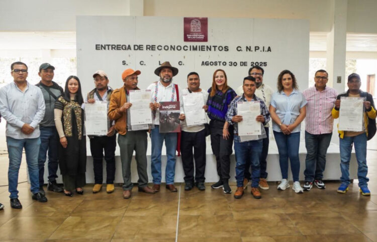 Entregan 75 reconocimientos a comunidades indígenas como sujetos de derecho en SCLC