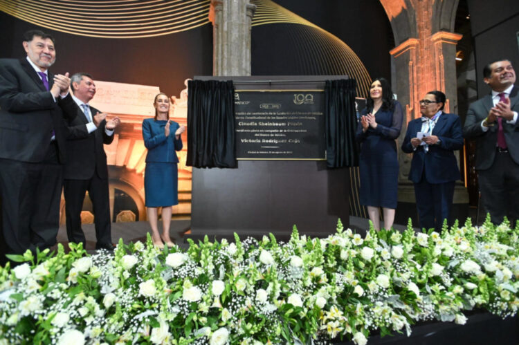 Claudia Sheinbaum celebra 100 aniversario de la fundación del Banco de México