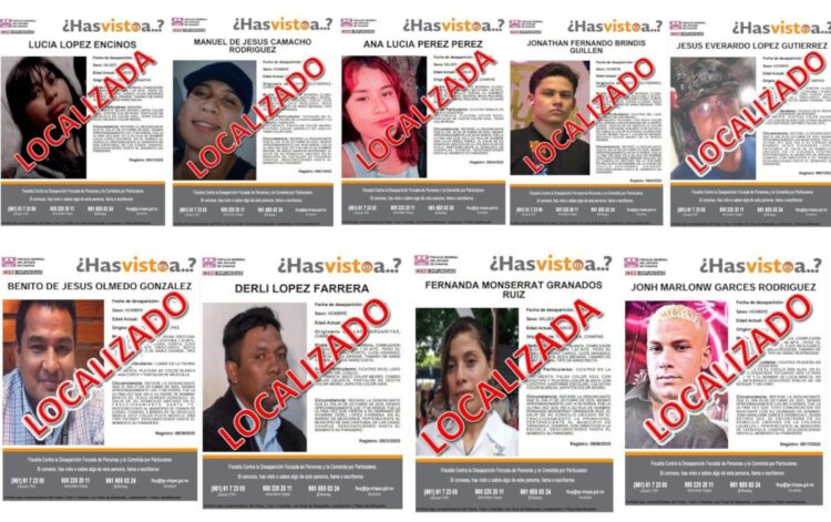 FGE presenta a nueve personas con reporte de No Localizadas en el estado de Chiapas