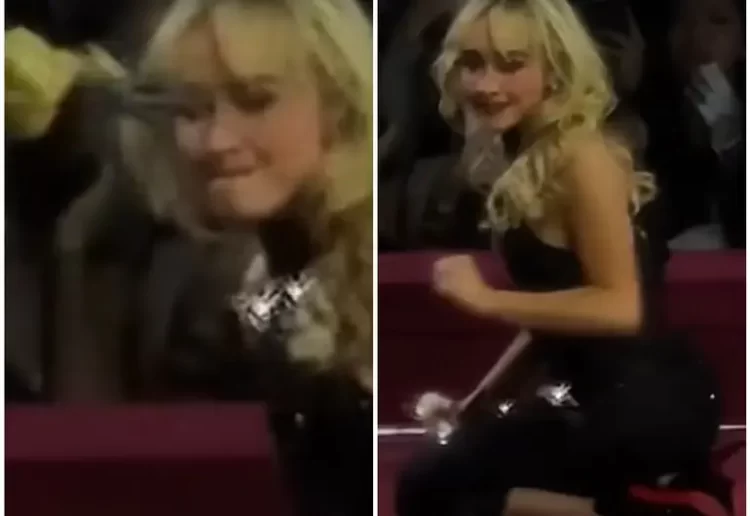 Sabrina Carpenter reacciona furiosa cuando le lanzan esposas en pleno concierto