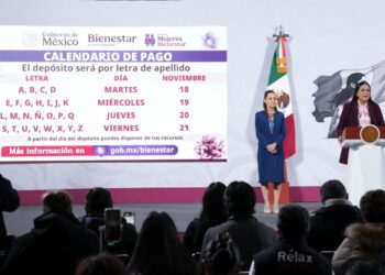 Del 18 al 21 de noviembre inicia pago a nuevas beneficiarias de la pensión Mujeres Bienestar