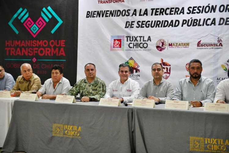 Yamil Melgar participa en la Tercera Sesión del Consejo Intermunicipal de Seguridad Región VIII Soconusco