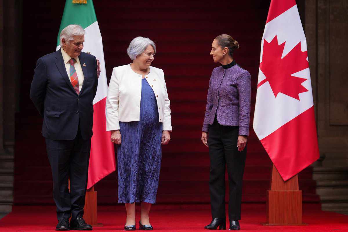 Recibe Presidenta a la Gobernadora General de Canadá, Mary Simon, en Palacio Nacional