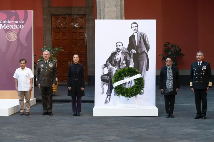 Presidenta encabeza conmemoración del 113 aniversario del magnicidio de Francisco I. Madero y José María Pino Suárez