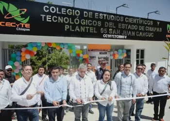 Impulsan educación con nuevas aulas en el Cecyt 05 San Juan Cancuc