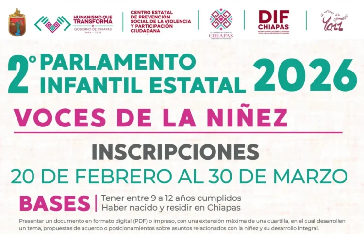 Invita Congreso al 2° parlamento infantil 2026
