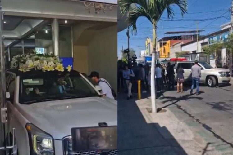 Trasladan en féretro dorado presuntos restos de “El Mencho” al panteón 