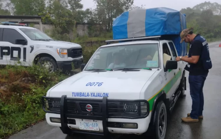 SMyT realiza operativo de inspección, supervisión y vigilancia en Tumbalá