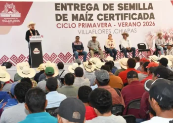 Secretario del Campo atestigua entrega de semilla de maíz realizada por el Ayuntamiento de Villaflores