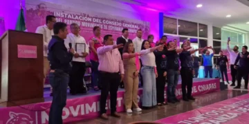 Fernando Bermúdez atestigua la instalación del Consejo General del Partido Movimiento de Esperanza de Chiapas