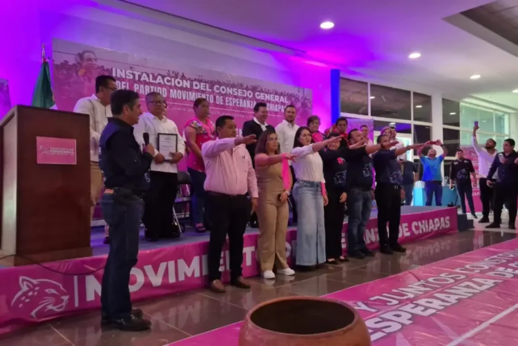 Fernando Bermúdez atestigua la instalación del Consejo General del Partido Movimiento de Esperanza de Chiapas