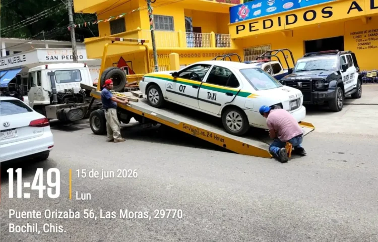 Refuerzan acciones de supervisión al transporte público en Bochil