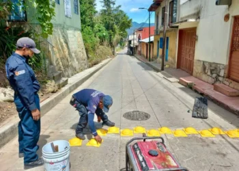 Colocan nuevos reductores de velocidad en La Garita 