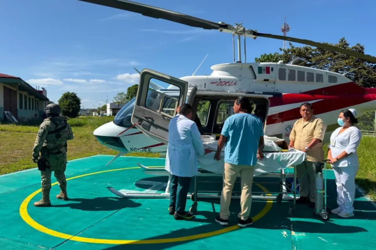 Coordinación interinstitucional permite traslado aéreo de paciente con Código Infarto en Chiapas