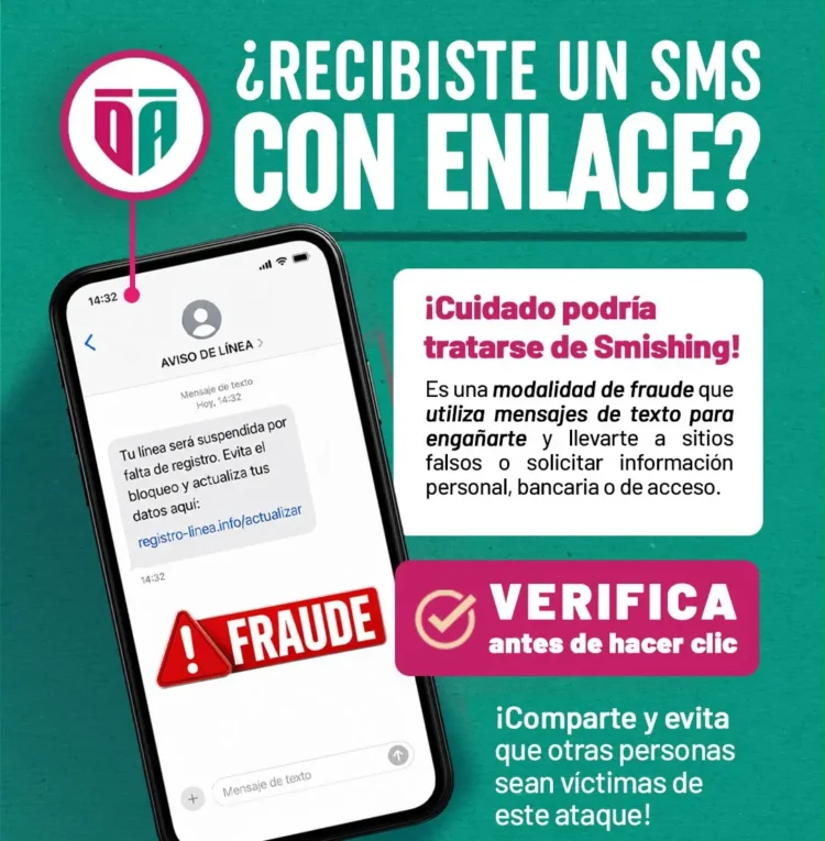 Alerta Guardia Estatal Cibernética sobre mensajes de texto fraudulentos para el registro de líneas telefónicas