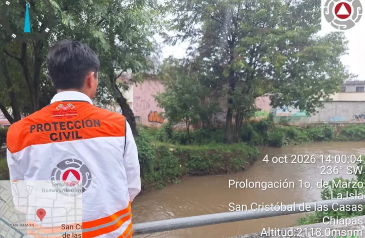 Protección Civil mantiene monitoreo preventivo ante lluvias en San Cristóbal