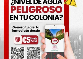 Exhorta SSP a la ciudadanía a reportar niveles de agua peligrosos a través de la App C5 Escudo Pakal