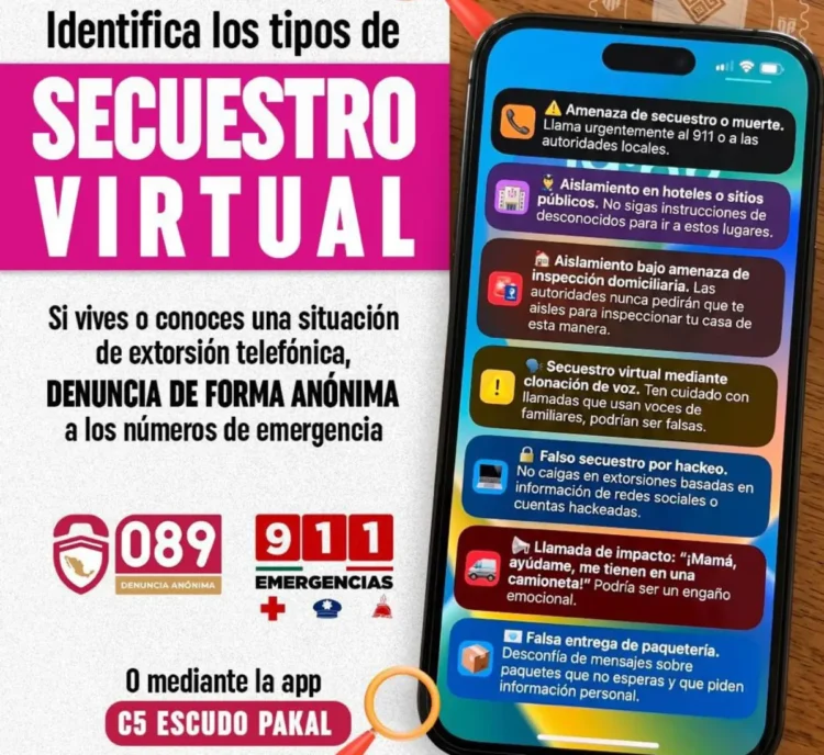 El secuestro virtual se alimenta del miedo y no es real ¡cuelga y denuncia!: SSP